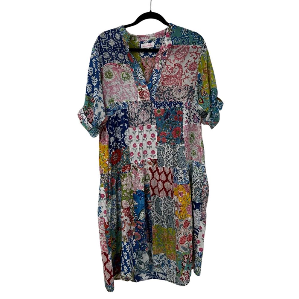 Mary Marshmallow Blue Multi Mixed Patchwork Print… - image 1